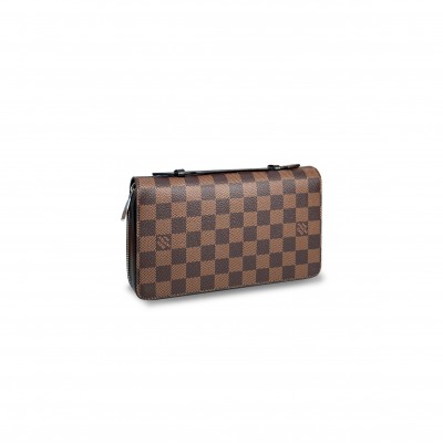 LOUIS VUITTON DAMIER EBENE ZIPPED LONG WALLET N63284 (22*13.5*4cm)
